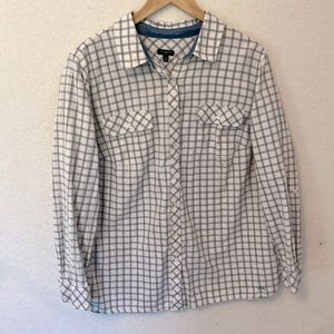 Talbots Gray and White Blouse 2x